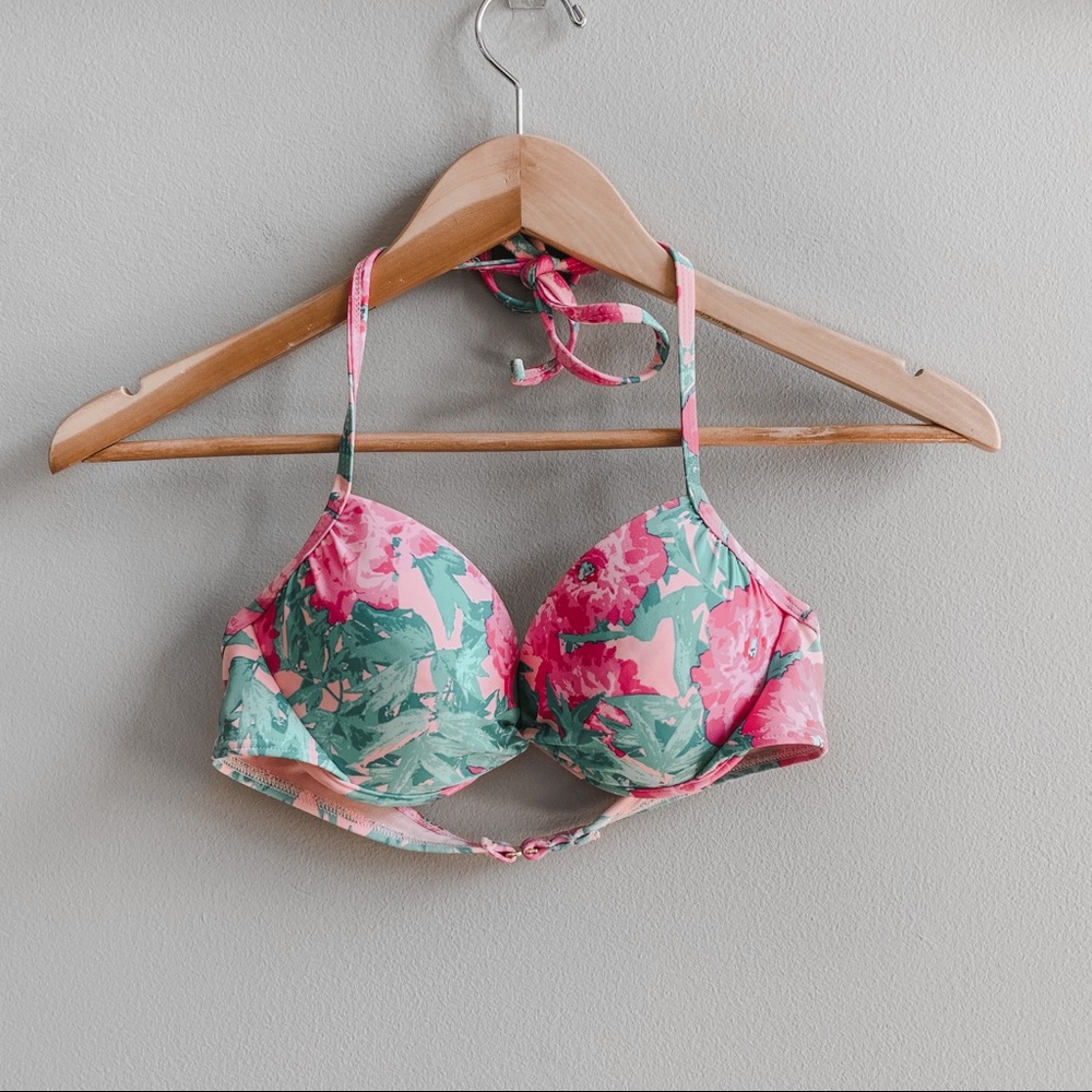Xhilaration • floral push-up bikini tie top